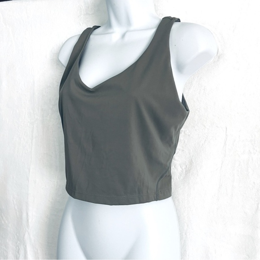 Olive Green Longline Athletic Tank Top